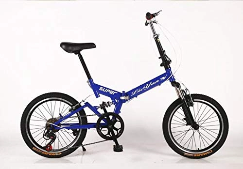 Falträder : GuiSoHn Klappfahrrad, 20 Zoll, 6 Gänge, Doppelscheibe, V-Bremse, Mountainbike, Federung, Stahlrahmen, Aluminium-Rad Einheitsgröße GuiSoHn-5498446824