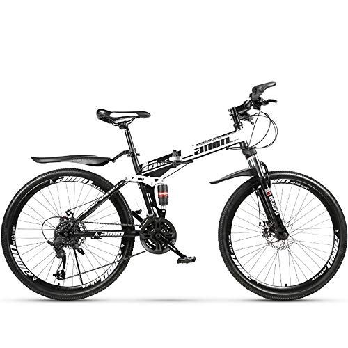 Falträder : GWSPORT 26 Zoll Faltrad Leichte Stodmpfung Mountainbike Gelndegngig rutschfeste Reifen Fahrrad, White+Black, 27speed