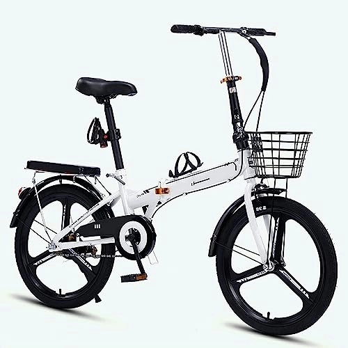 Falträder : JAMCHE Falträder, Faltrad für Erwachsene, Rahmen aus Kohlenstoffstahl, leichte V-Bremsen für Faltbare Fahrräder, Gepäckträger hinten, Kotflügel vorne und hinten