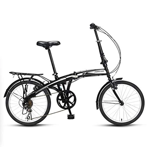 Falträder : Jixi Klapprad Männer Frauen ultraleichte tragbare Bike 20 Zoll 7-Level-Shift-Fahrrad High Carbon Stahlrahmen Fahrrad (Color : B, Größe : 20in)