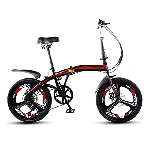 Falträder : JustSports Faltrad, klappfahrräder Faltrad für die Stadt 20 Zoll Komfortables Leichtes Fahrrad Rennrad aus Kohlenstoffstahl Doppelscheibenbremsen Fahrrad Faltbare Unisex's