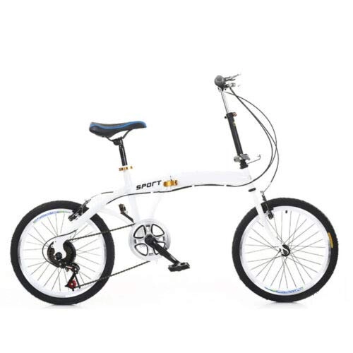 Falträder : Kaibrite 20-Zoll-Fahrräder für Erwachsene, Ultraleicht Tragbares Fahrradfalten für Erwachsene, 7-Gang-Schalthebel, Weiß