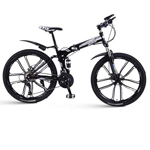 Falträder : KDHX Mountainbike Faltbares Fahrrad 26-Zoll-Räder 30-Gang Stahlrahmen mit Hohem Kohlenstoffgehalt Scheibenbremssystem Für Erwachsene und Jugendliche
