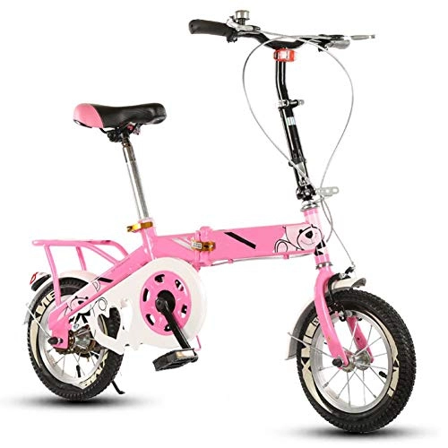 Falträder : Kinder-Faltrad, Leichtes Aluminium-Doppelscheibenbremsenfahrrad Kompaktfahrrad Mit Rutschfester Und Verschleißfester Reifenbelastung 100 Kg, 12inches