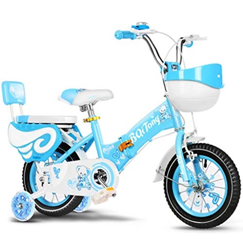 Falträder : Kinderfahrrad für Kinder von 12-18 Zoll (12-18 Zoll), zusammenklappbarer Rahmen für Upgrade und Zusatzrad Flash 105*64*75cm blau