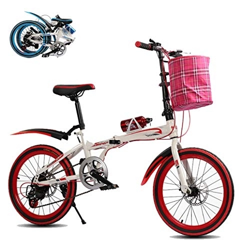 Falträder : Klappfahrrad, faltbares Sport Klapprad, ultraleichte tragbare Folding Bike, Quick-Fold-System, Falt-Fahrrad, 20 Zoll 7 Geschwindigkeit Verschiebung Freizeit Fahrrad