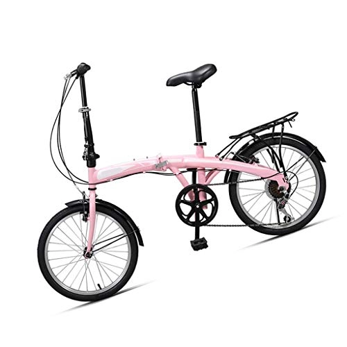 Falträder : Klapprader , Kohlenstoffstahl For Erwachsene Faltrad 20in, Siebengang-leichtes, Tragbares Fahrrad, Anti-Rutsch-Reifen Mountainbike, V Bremsen An Vorder- Und Hinterrädern Frauen Fahrrad ( Color : C )
