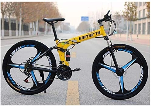 Falträder : LAMTON Mountain Bike 26 Zoll Gesamt Rad City Road Fahrrad for Sport im Freien Radfahren trainiert Reise und Pendel (Farbe : Yellow, Gre : 27 Speed)