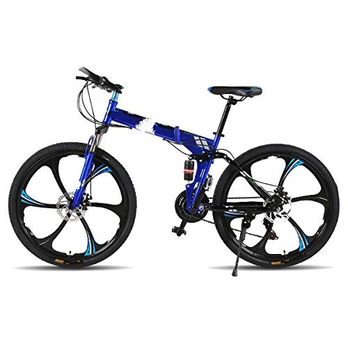 Falträder : liutao Fahrrad Erwachsene Dämpfung Mountainbike Doppel Scheibenbremse Ein Rad Offroad Geschwindigkeit Fahrrad Faltbares Mountainbike 26 * 17 (165-175cm) Multi