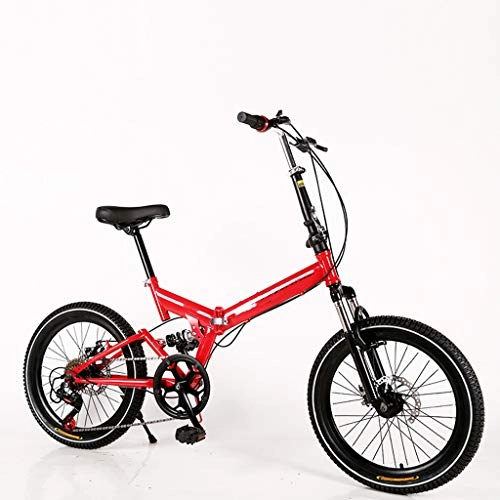 Falträder : LXYStands 16 Zoll leichtes zusammenklappbares kleines tragbares Fahrrad 6-Gang-Auto für Erwachsene Student Faltauto Männer und Frauen Faltgeschwindigkeit Fahrrad Dämpfungsfahrrad