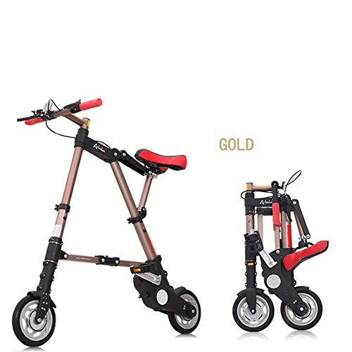 Falträder : Mini Step Faltrad Bold-Version des größeren und stabileren 8-Zoll-Rad-Faltrads, Gold, L