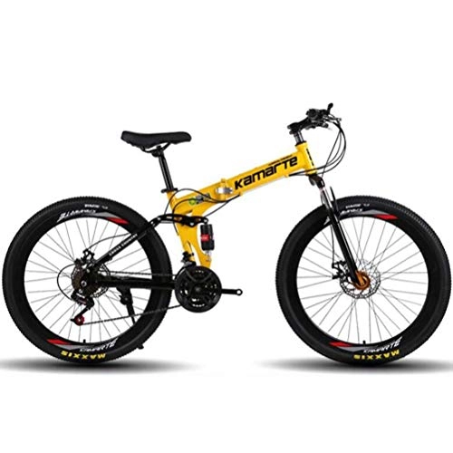 Falträder : Mountainbike 26 Zoll 21 Geschwindigkeit Dual Suspension Mountainbike Sport Freizeit Yellow