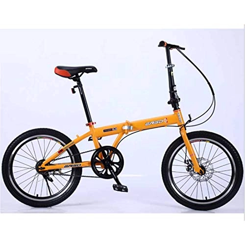 Falträder : MUYU 20 Zoll Klapprad Faltfahrrad für Herren und Damen Doppelscheibenbremse Carbon Stahlrahmen Foldrider Folding City Bike, Yellow 2, 26 inches