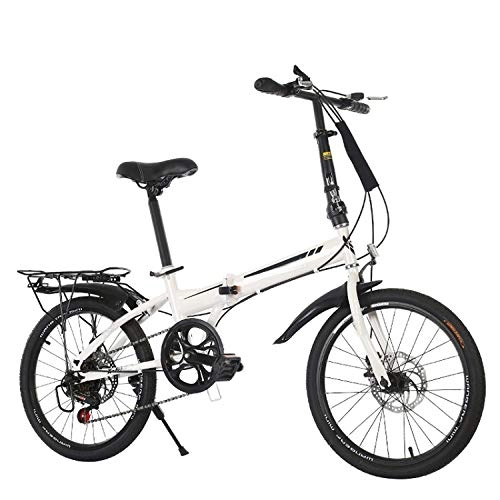 Falträder : NQFL Faltbares Fahrrad Mit Variabler Geschwindigkeit Für Erwachsene 20 Zoll, White