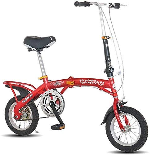 Falträder : Pkfinrd 14 Zoll 16 Zoll faltendes Fahrrad Shifting - EIN Rad Doppelscheibenbremse Verkehrsmittel Fahrrad männliche und weibliche Folding Studenten Auto, Weiß, 14inches (Color : Red, Size : 14inches)