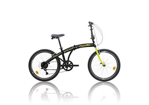 Falträder : Pocket-Fahrrad, zusammenklappbar, 20 Zoll, Shimano 6 V, Schwarz, Gelb