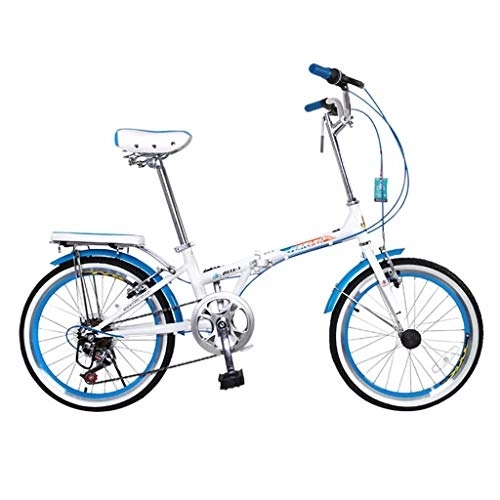 Falträder : QWASZ Faltbares Fahrrad, Tragbares mit Variabler Geschwindigkeit Fahrrad Praktisches Klappfahrrad (20 Zoll)