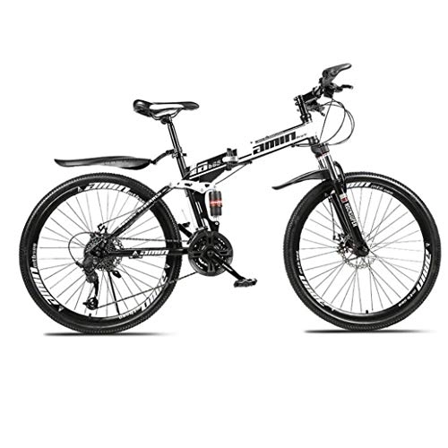 Falträder : RPOLY 24-Gang Mountainbike Falträder, Doppelscheibenbremse, Erwachsene Klapprad, Off-Road-Variable Speed ​​Bike für Männer Frauen Bike, Black_26 Inch