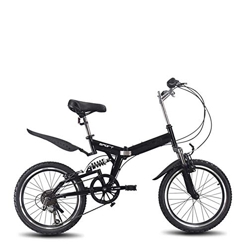 Falträder : RR-YRL 20-Zoll-faltendes Fahrrad, Unisex, Doppel Fahrwerk, Doppelscheibenbremse, leicht zu transportieren, 5 Farben, Schwarz
