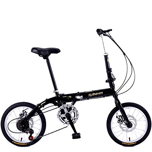 Falträder : RUZNBAO altbares Fahrrad Mini Folding Fahrrad 16 Zoll mit Variabler Geschwindigkeit Männer Frauen Erwachsene Studenten Kinder Outdoor-Sport-Fahrrad