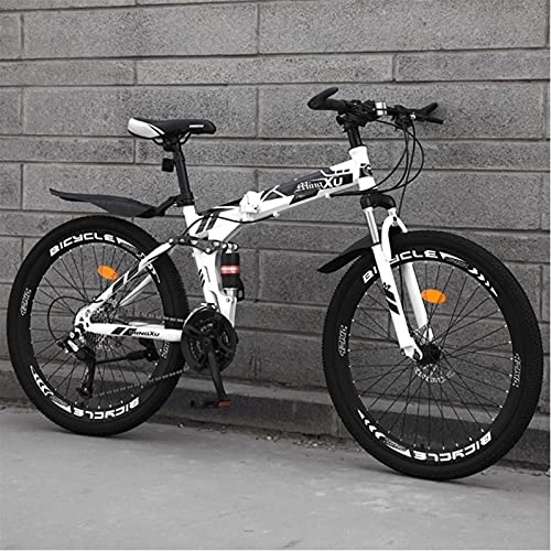 Falträder : SXRKRZLB Klappräder 24-Zoll-Mountainbike Faltbare Variable Geschwindigkeit Dual-Stoßdämpfer-System Frauen und Männer Outdoor Sports City Pendler-Bike (Color : A)