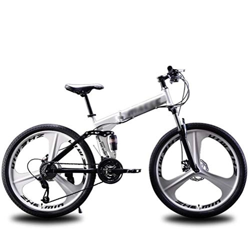 Falträder : Tbagem-Yjr Mountainbike, 24 Zoll Speichenräder Scheibenbremsen Fahrrad Stadt Rennrad (Color : Silver, Size : 24 Speed)