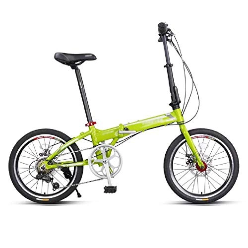 Falträder : TSTZJ 20" Leichtmetall-Klapp Stadt-Fahrrad-Roller-Fahrrad Hybrid Compact Faltbarer Leicht Erwachsene Pendeln Doppelscheibenbremsen, green-20 inches