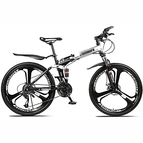 Falträder : UYHF 26 In Folding Mountainbike 21 / 24 / 27 Speed ​​Fahrrad Männer Oder Frauen MTB Faltbarer Carbon Stahlrahmen Rahmen Mit Abschließbarer U-förmiger Vordergabel black-27 Speed
