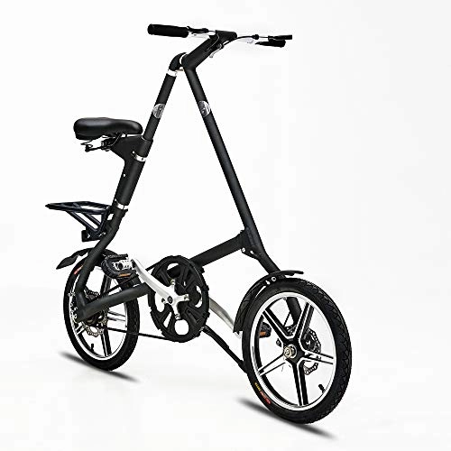 Falträder : VANYA Leichte Folding Fahrrad 16 Zoll Doppelscheibenbremsen Alle Aluminium-Rad Erwachsener Falten Stadt-Pendler-Bike
