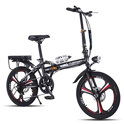 Falträder : Weiyue faltbares Fahrrad- 6 Geschwindigkeit 20-Zoll-Rder Faltrad ideal for Urban Riding (Color : Black)