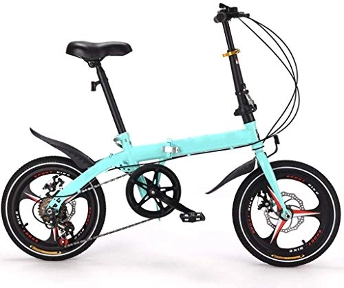 Falträder : XIN 16in Faltrad Gebirgsfahrrad Student Doppelscheibenbremse Radfahren Single Speed ​​Tragbarer Faltrad for Männer Frauen Leichtklapp beiläufigen Damping Fahrrad (Color : A3)