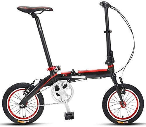 Falträder : XINHUI 14"Einzelgeschwindigkeit Faltbares Fahrrad, Mini-Faltrad, Lichtrangiges Klapprad, Leicht, Für Erwachsene Juniorschüler, Schwarz