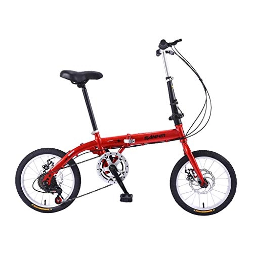 Falträder : XSJJ 16 Zoll-Faltrad Klapprad - Faltfahrrad für Herren und Damen - klappbares Fahrrad - Folding City Bike, Outdoor Bike, werkzeugfrei zusammenfaltbares Fahrrad, einfaches Transportieren