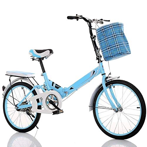 Falträder : YANGMAN-L 20-Zoll-Folding Geschwindigkeit Fahrrad, Studenten Faltrad für Männer und Frauen Folding Fahrrad Damping Fahrrad, Blau