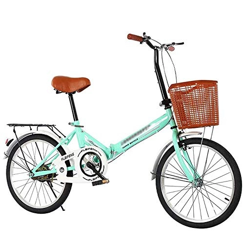Falträder : YANGMAN-L Falträder, Folding Fahrrad Unisex 20 Zoll Sport unlegierter Stahl bewegliches Fahrrad, Grün