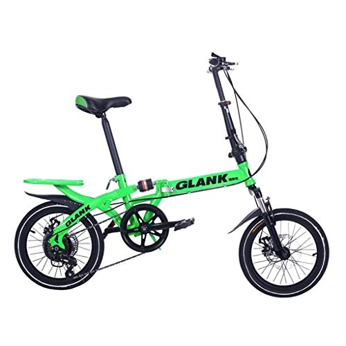Falträder : YANXIH Faltbares Fahrrad 16 Zoll Unterschiedliche Geschwindigkeit Stoßdämpfend Erwachsener Student Kind Tragbares Fahrrad (Color : T4, Size : 16'')