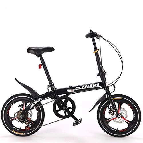 Falträder : YHNMK Klapp Fahrrad 16" Klappfahrrad Leichte 6 Gang Stoßdämpfung, Rahmen Aus Kohlenstoffstahl, leichtes Mini-Faltrad