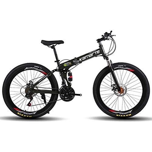 Falträder : YOUSR Commuter City Hardtail Bike Herren MTB 26 Zoll, 27-Gang Dual Suspension Mountainbike Black
