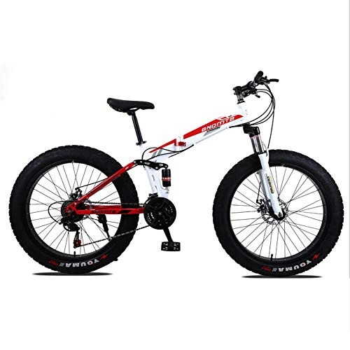 Falträder : YuCar 24 Zoll Faltbare Mountainbike Radbreite 4, 0 Zoll MTB 21 / 24 / 27 Speed mit Doppelscheibenbremsen, 24speed