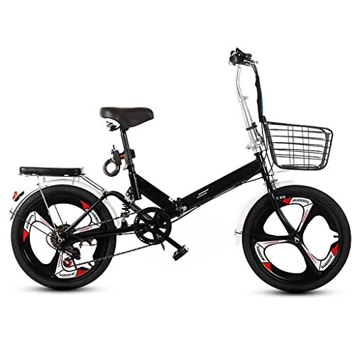 Falträder : YUHT Faltrad für Erwachsene, Männer und Frauen, variable Geschwindigkeit, leichtes Mini-Klapprad mit Bremse und Stoßdämpfung, 50, 8 cm (20 Zoll) Rad, Pendler Cruiser Bike (Farbe: schwarz) Einrad