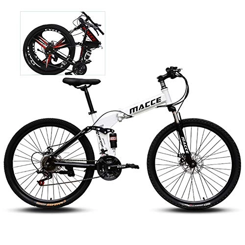Falträder : YXYBABA Zusammenklappbares Mountainbike, 66 cm, für Damen und Herren, für Reisen, Outdoor-Aktivitäten, verstellbares Fahrrad, Erwachsene, Studenten, tragbares Fahrrad, 21 speed spoke wheel