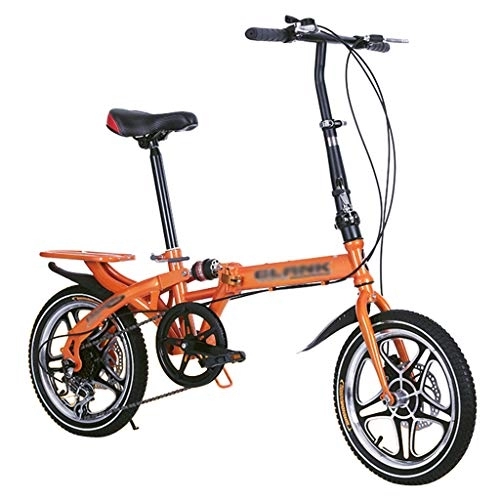 Falträder : YYSD Faltbares Fahrrad mit Variabler Geschwindigkeit, 14 / 16 Zoll Erwachsener Student Doppelscheiben Bremsklapprad, Stoßdämpferrad - Maximale Belastung 130 Kg