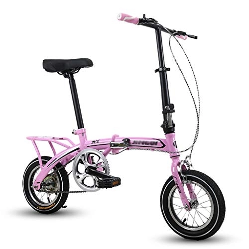 Falträder : YYSD Leichtes Mini Alloy Folding City Bike Fahrrad, Doppelscheibenbremsen Singlespeed Fahrrad, für Erwachsene Teenager Studenten Büroangestellte mit Gepäckträger