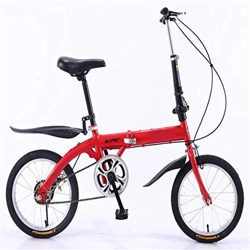 Falträder : Zhangxiaowei Faltrad-Leichte Alurahmen Für Kinder Männer Und Frauen Falten Bike16-Inch, Rot