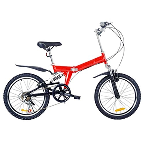 Falträder : Zhangxiaowei Faltrad-Leichtstahlrahmen Für Kinder Männer Und Frauen Falten Bike20-Zoll-Fahrrad, Rot