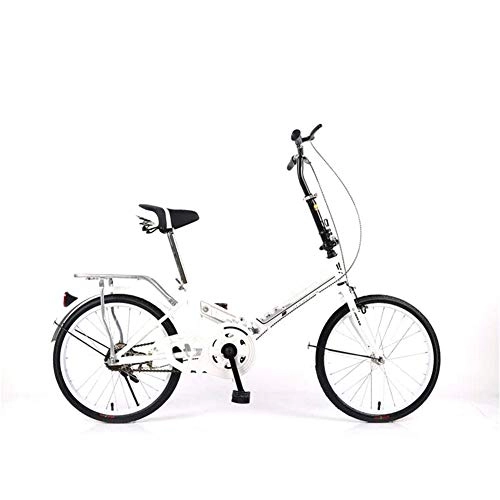 Falträder : ZHANGY 50, 8 cm Erwachsenen-Fahrrad für Damen, große Jungen, leichte Mädchen, Dame mit Kind, Freizeit, Pendler, kleines Rad, weiß, 6 Gänge.