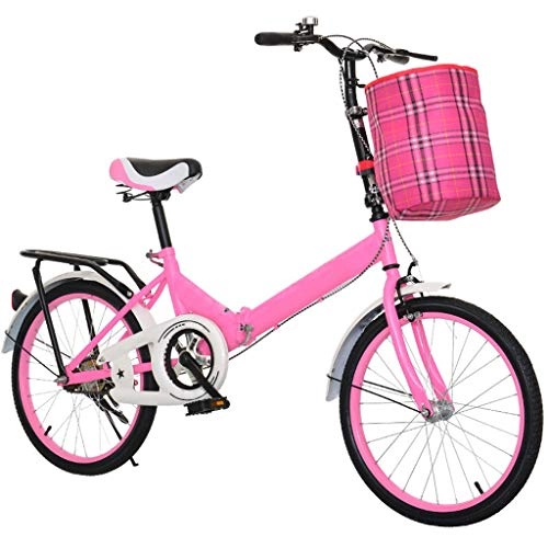 Falträder : ZHEDYI Klapprader, 20in Stoßfest Fahrrad Mit Fahrradkorb, Fahrrad Ultra-leichte Tragbare for Erwachsene, Kleine Fahrräder for Frauen, Fahrradsitze for Komfort, Multicolor Optional Fahrräder