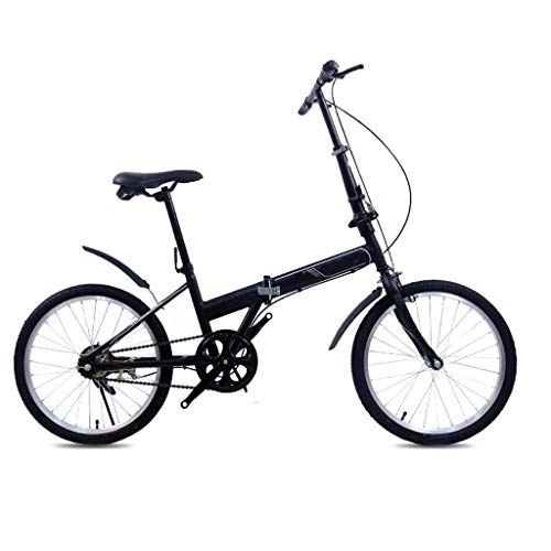Falträder : Zlw-shop Faltbares Fahrrad Faltrad tragbare Falten-Fahrrad Erwachsene Kursteilnehmer, Ultra-Light beweglicher Mann und Frau Stadt Reiten (20 Inches) Faltrad im Freien (Color : Black)