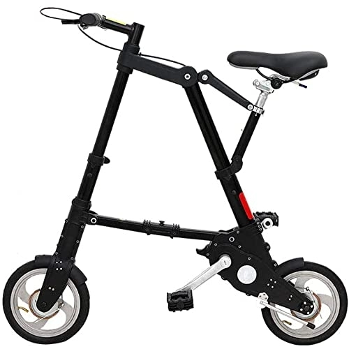 Falträder : ZLYJ 10 Zoll Faltrad, Erwachsene, Leichtes Mini Faltrad, Reise Outdoor-Fahrrad, Verstellbares Stadtrad Black