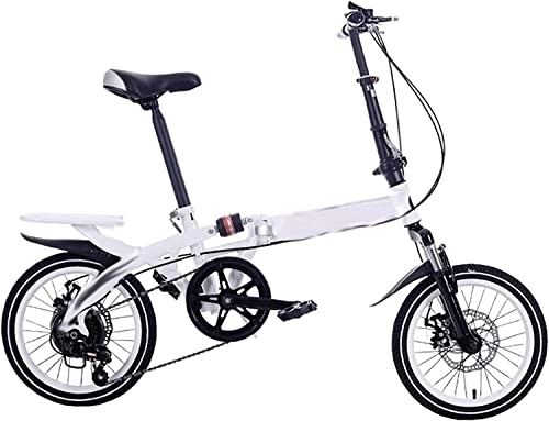 Falträder : ZLYJ 14 / 16-Zoll Faltrad, Variable Geschwindigkeit, Tragbare Doppelscheibenbremse, Leichtes Faltrad, 6-Gang Faltrad Für Erwachsene Studentenkinder B, 14inch